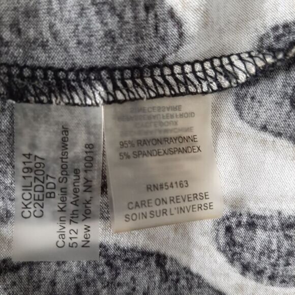 CALVIN KLEIN \ Short Sleeve T-Shirt Dress Abstract Animal Print Sz L - Picture 10 of 10